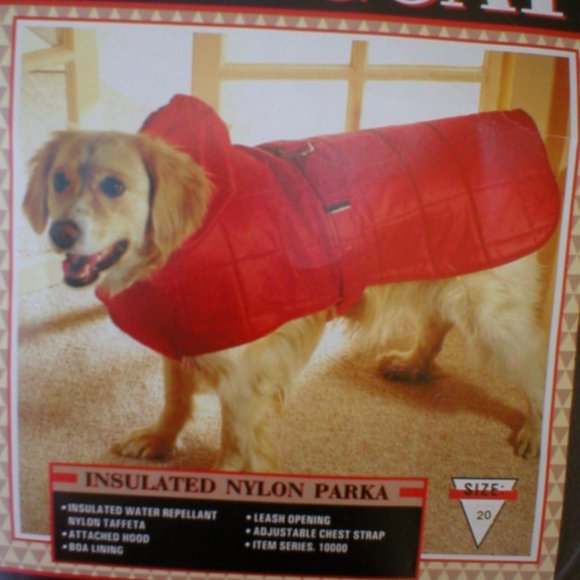 Doggiduds Red Insulated Nylon Parka Dog Coat NEW - Picture 1 of 2